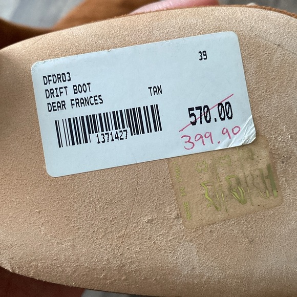 NEW DEAR FRANCES women's drift boots in tan - Picture 6 of 6